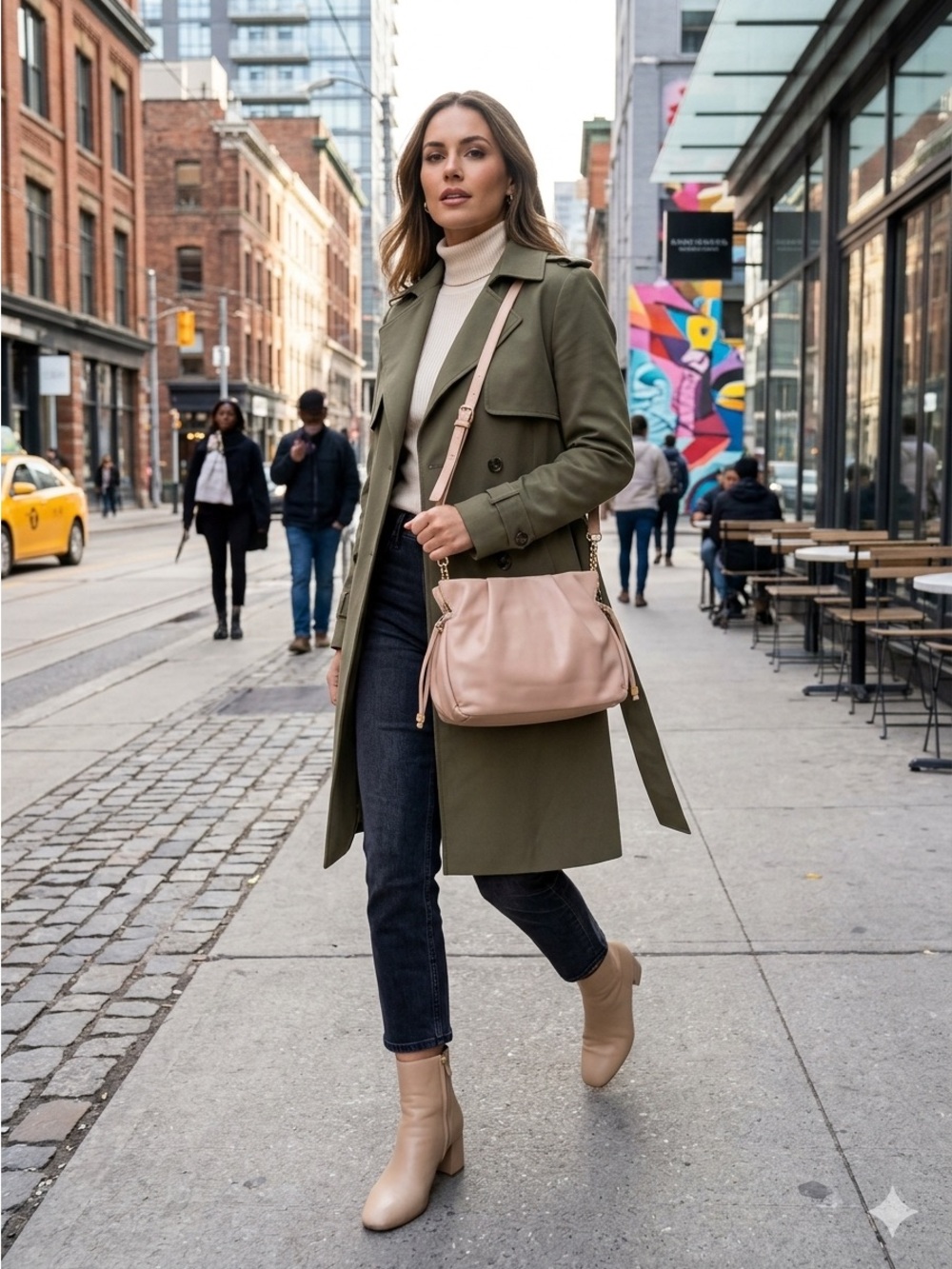 On 34th Everyday Leather Shoulder Bag in Dusty Pink NWT
